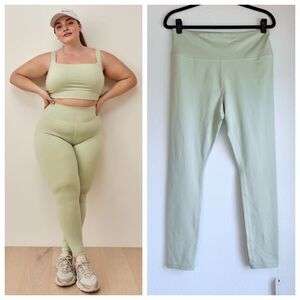 NWT Reformation Eco Stretch High Rise Leggings in Limon Sage Green Size 1X